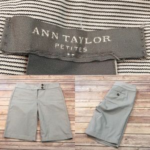 Sz 2P Petite Ann Taylor Pinstriped Bermuda Shorts